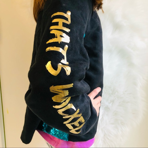 Disney D-Signed Descendants 3 Faux Suede Aqua Sequins Uma Moto Jacket, S - Picture 10 of 14